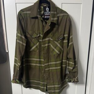 Stayfer Men's Olive Plaid Shirt Jacket